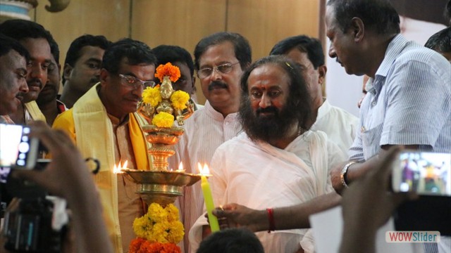 Dignitaries Lighting the Lamp at handing Over Ceremony